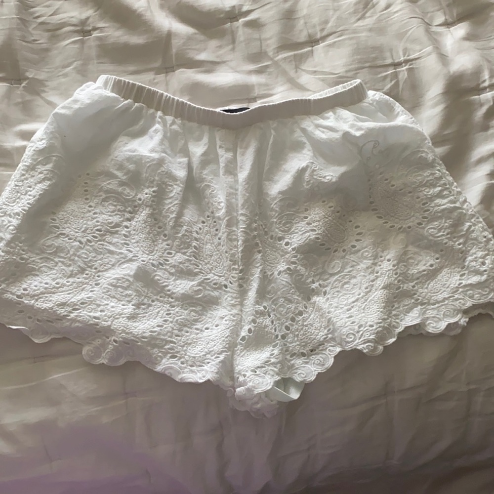 Adorable White Eyelet Shorts